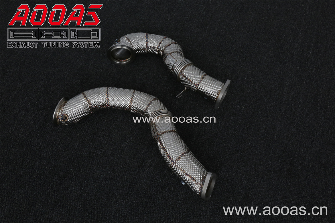 BMW E82 1m stainless steel   All SS304 / Catless Downpipe With Heat Shield 